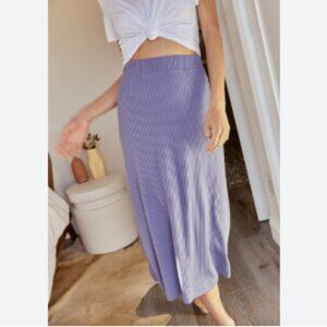Whimsy + Row Finn Blue Ribbed A-Line Skirt XS